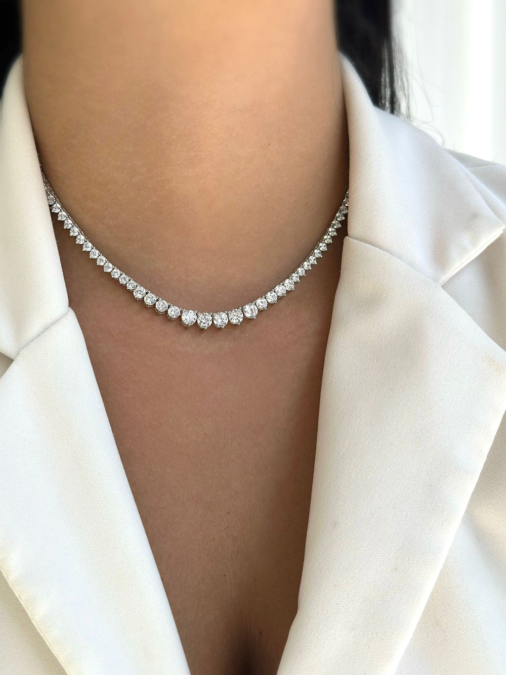 שרשרת טניס כסף 40 ס"מ