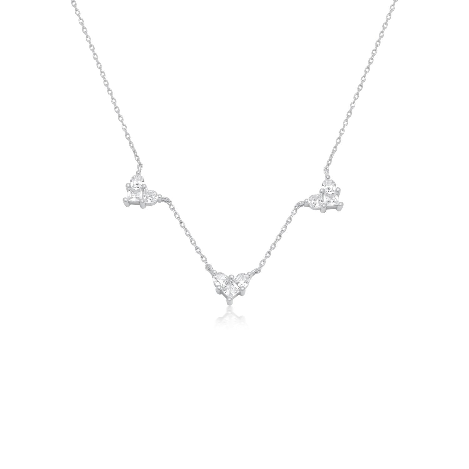 שרשרת כסף עם לבבות