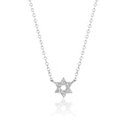 שרשרת מגן דוד כסף משובצת