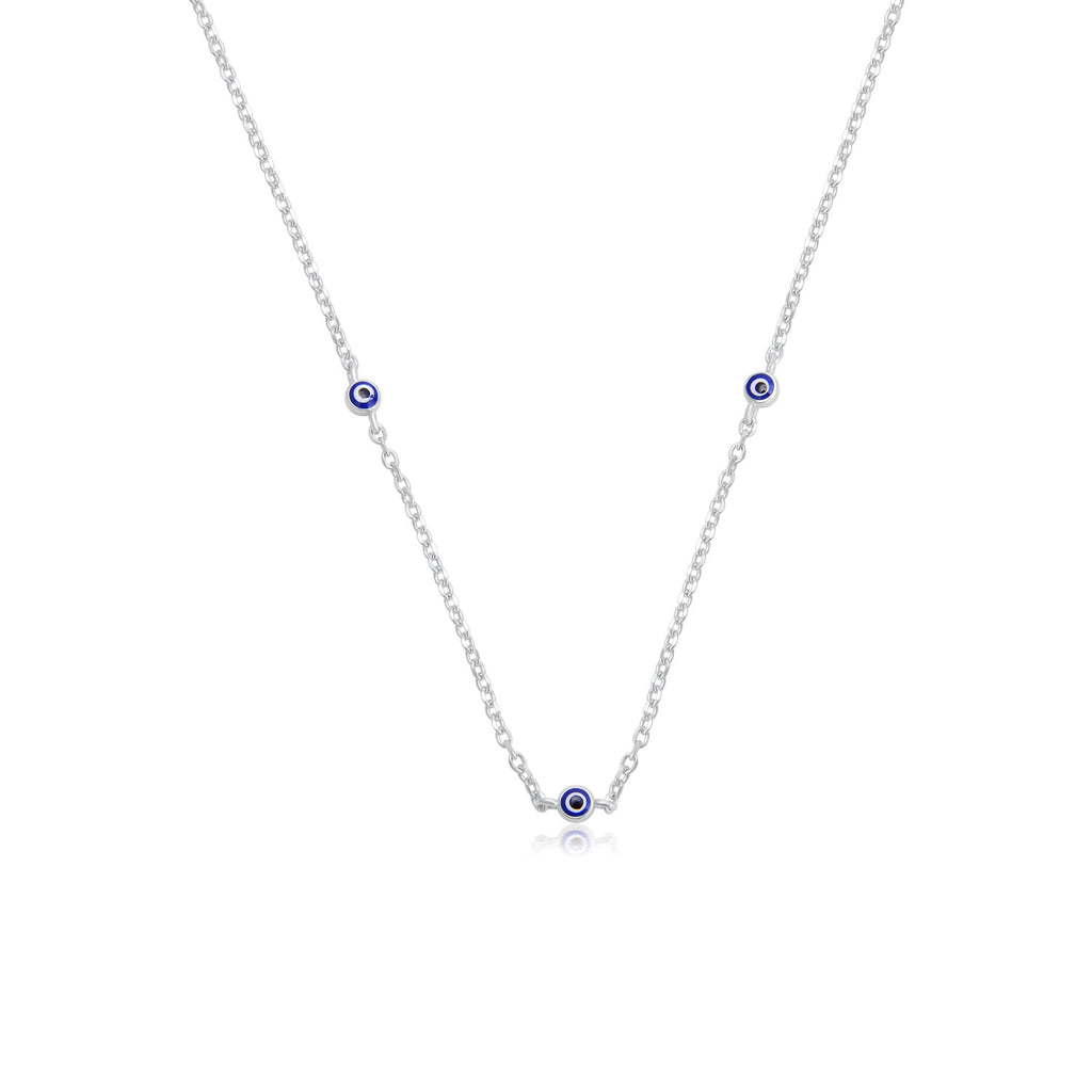 שרשרת עיניים קטנות צבע כחול