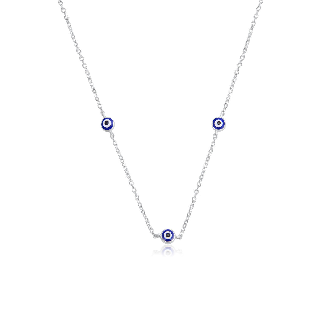 שרשרת כסף עם עיניים כחולות