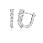 עגיל כסף צמוד עם שיבוץ