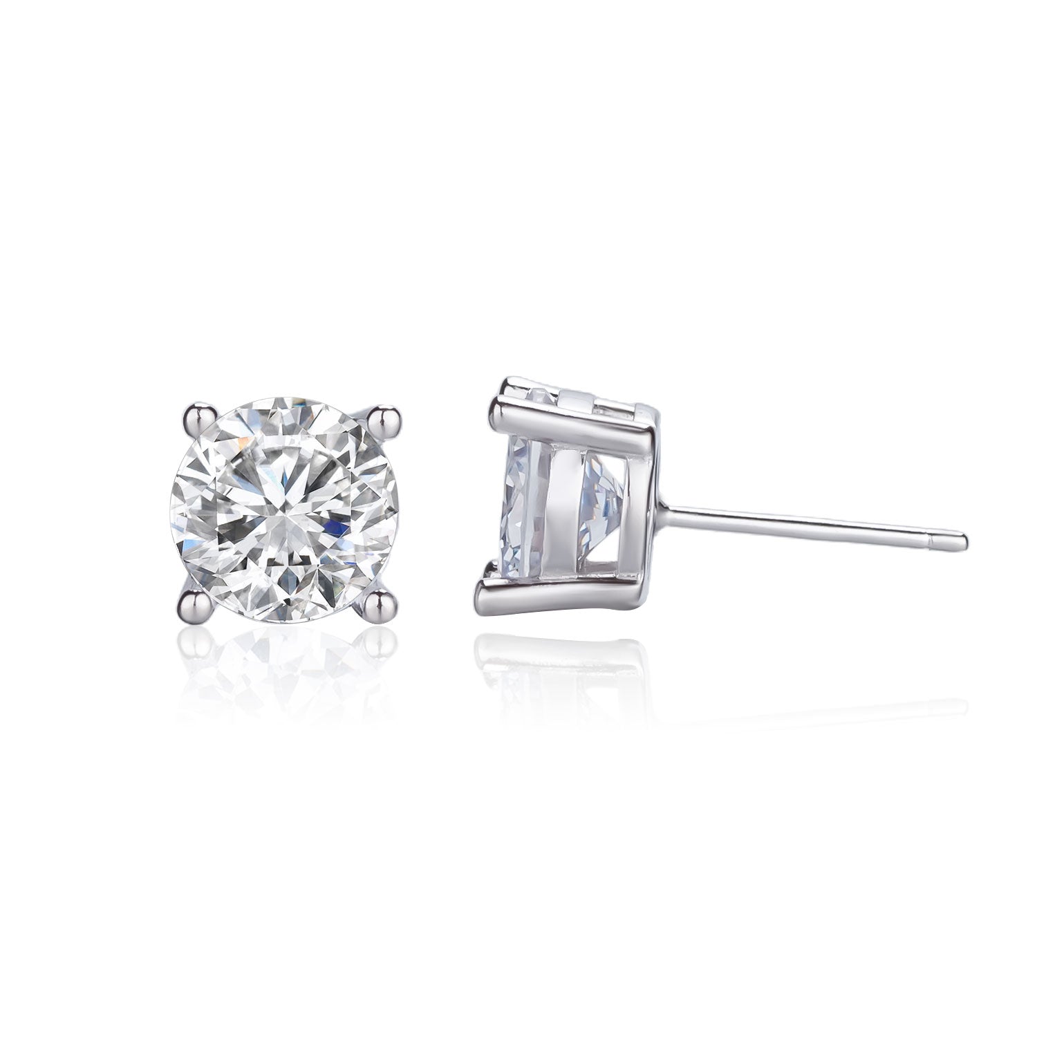 עגיל כסף צמוד מרובע