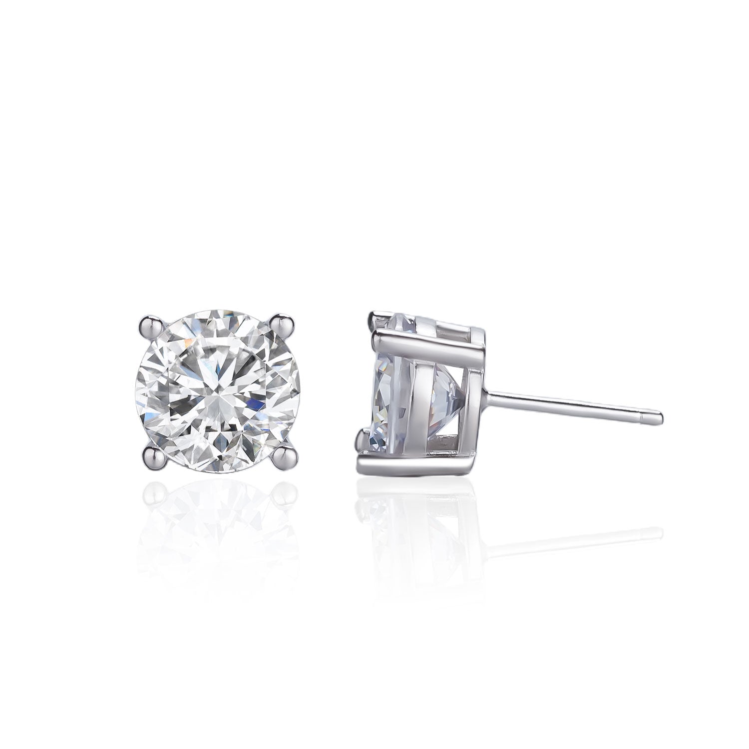 עגיל כסף צמוד מרובע