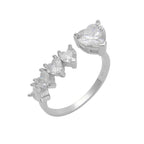 טבעת חמשת הלבבות כסף