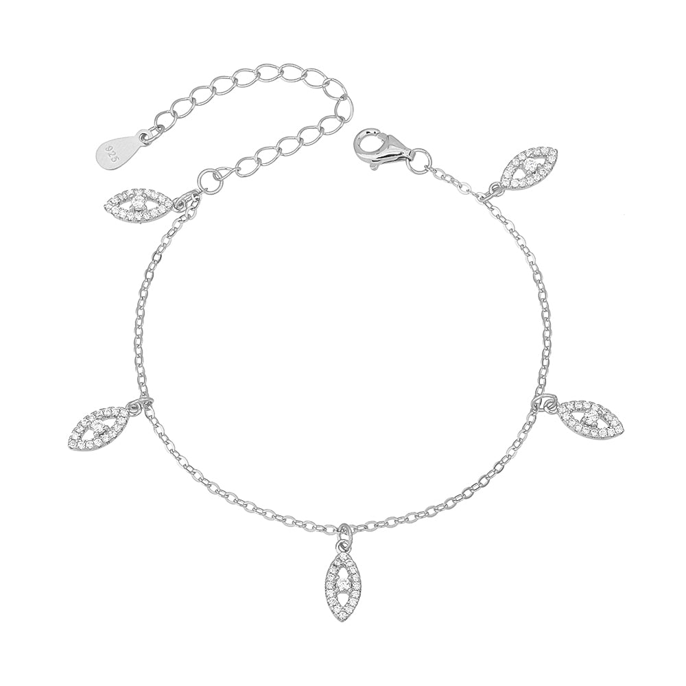 שרשרת כסף צמודה עם עיניים