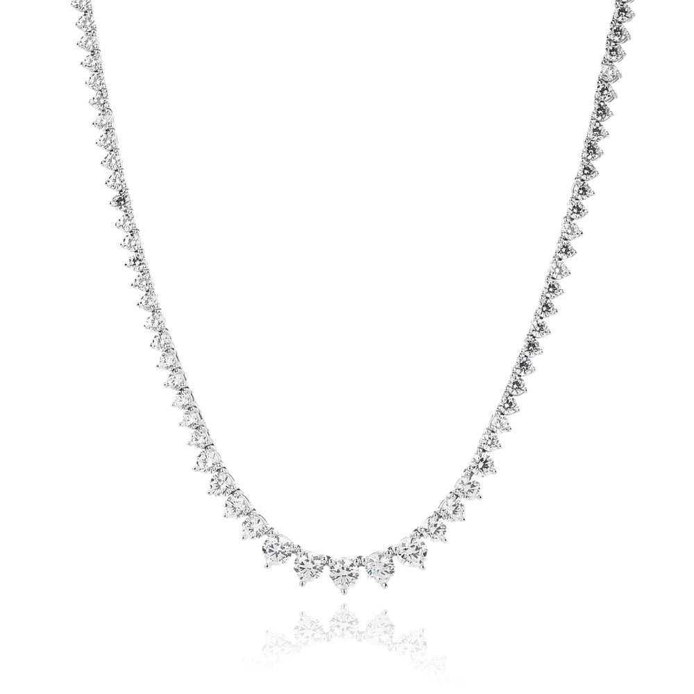 שרשרת כסף טניס מדורגת שפיצים 42 ס"מ