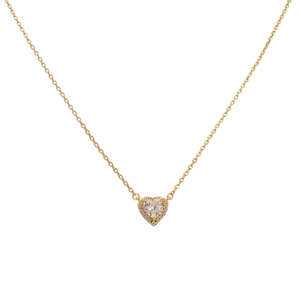שרשרתזהב לב קטן משובץ