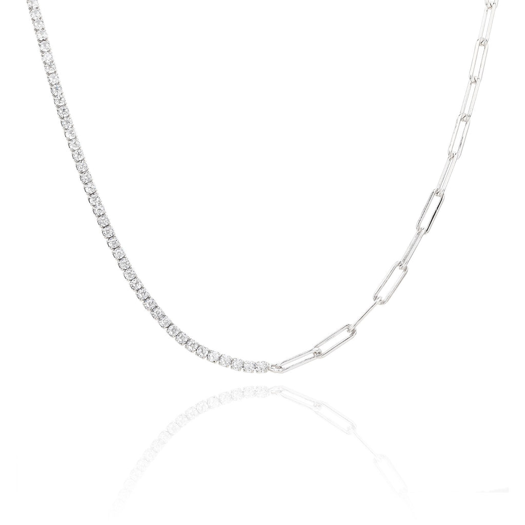 שרשרת כסף טניס משולבת