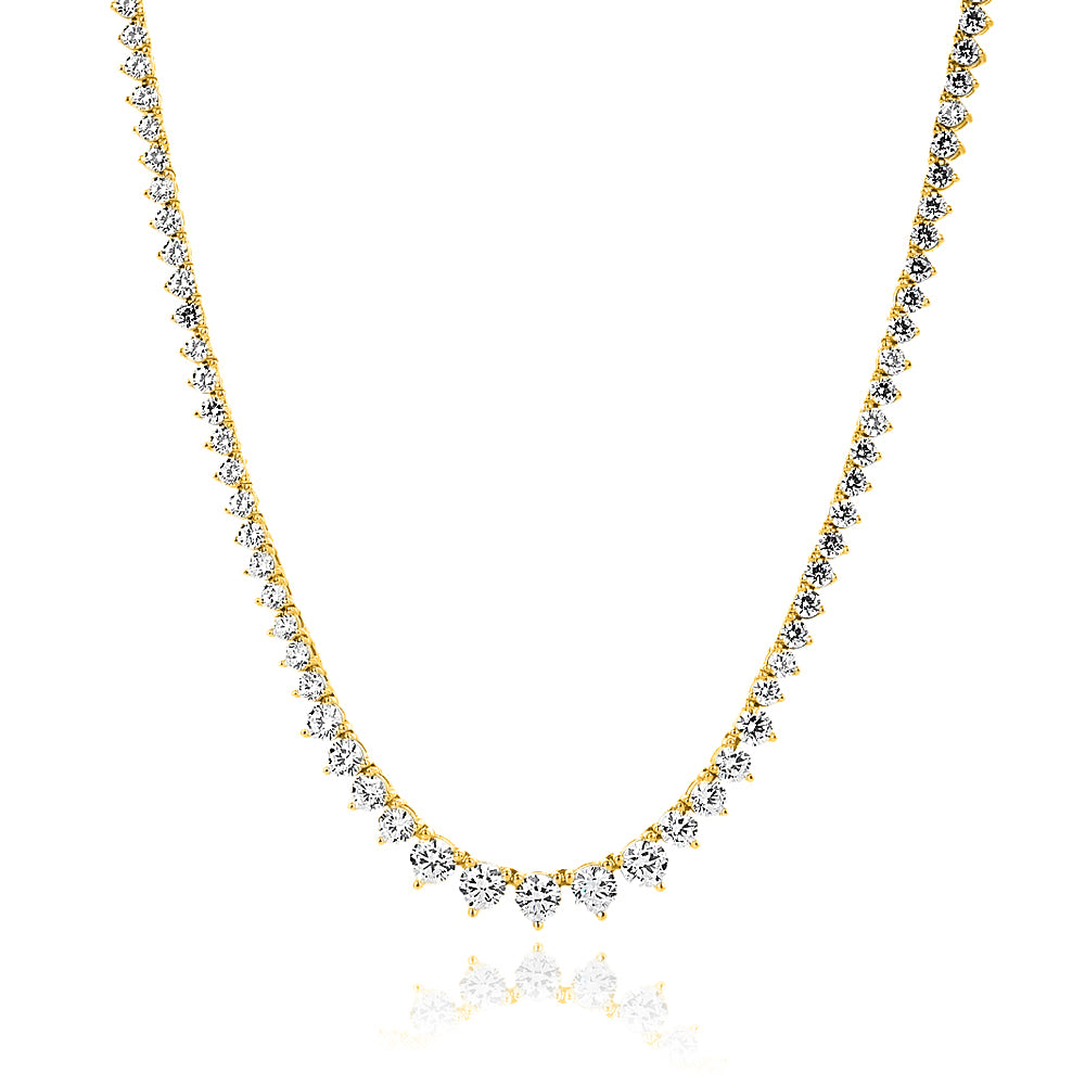 שרשרת טניס זהב מדורגת שפיצים 3 מ"מ