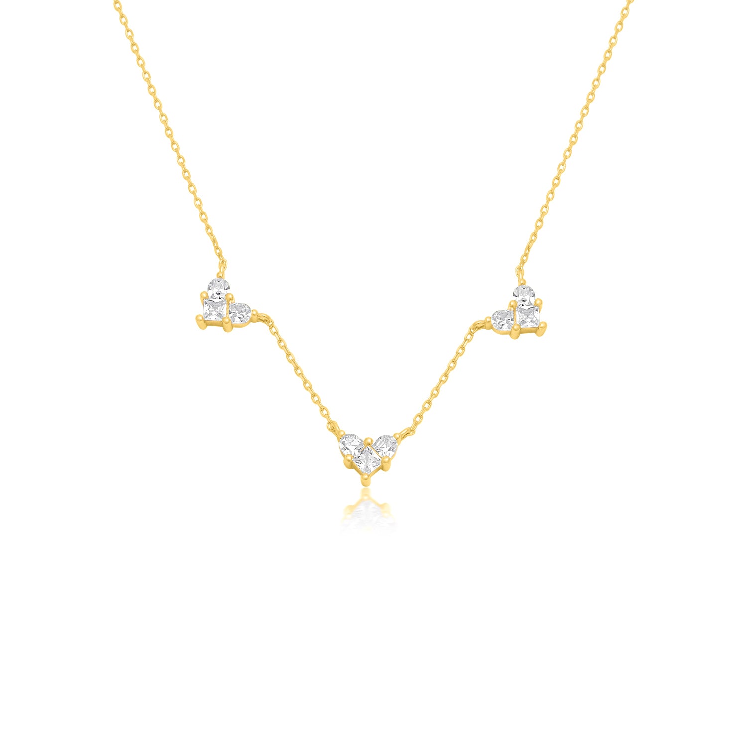 שרשרת זהב עם לבבות