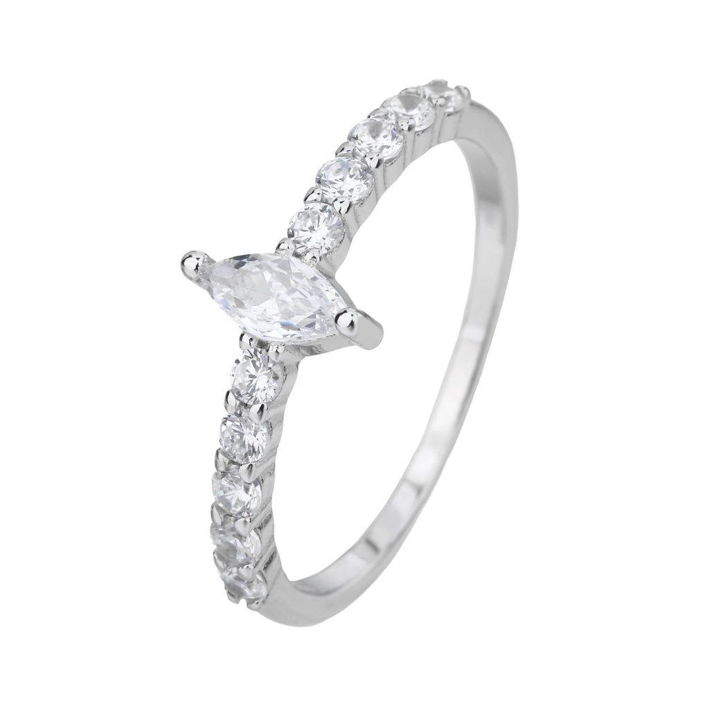 טבעת כסף אליפסה קטנה עם שיבוץ