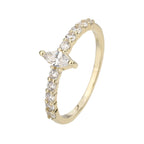 טבעת זהב אליפסה שטנה עם שיבוץ