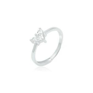 טבעת כסף חלקה אבנים מרכזיות