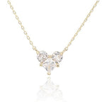 שרשרת זהב לב עם אבנים