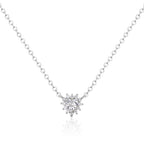 שרשרת כסף לב עם שיבוץ מסביב