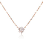 שרשרת רוזגולד בצורת לב משובץ