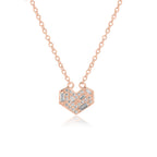 שרשרת לב משובצת אבנים