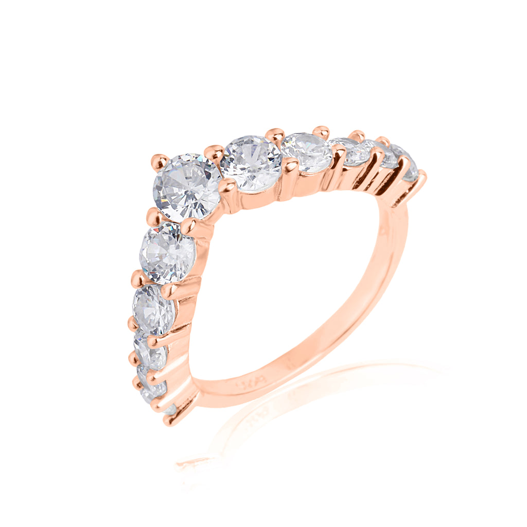 טבעת כתר משובצת אבנים