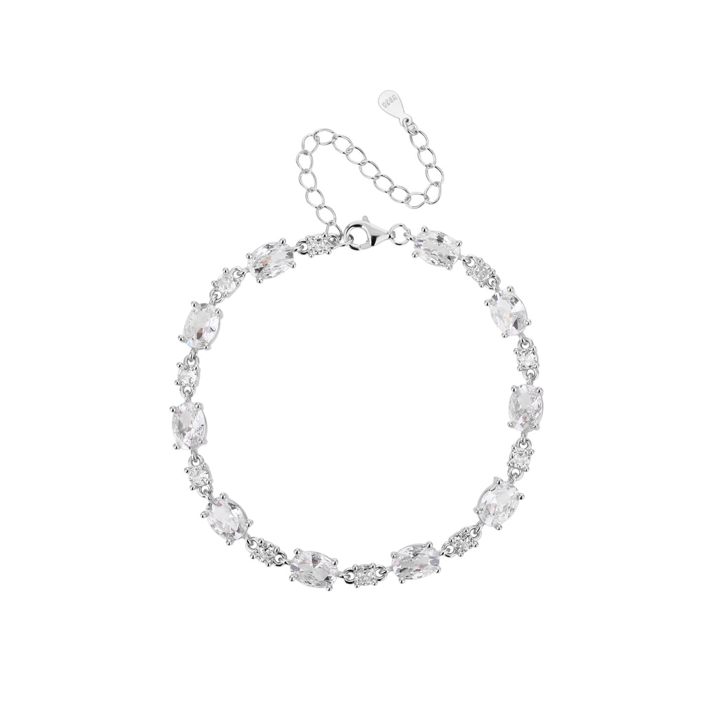 צמיד כסף משובץ אבנים עגולות