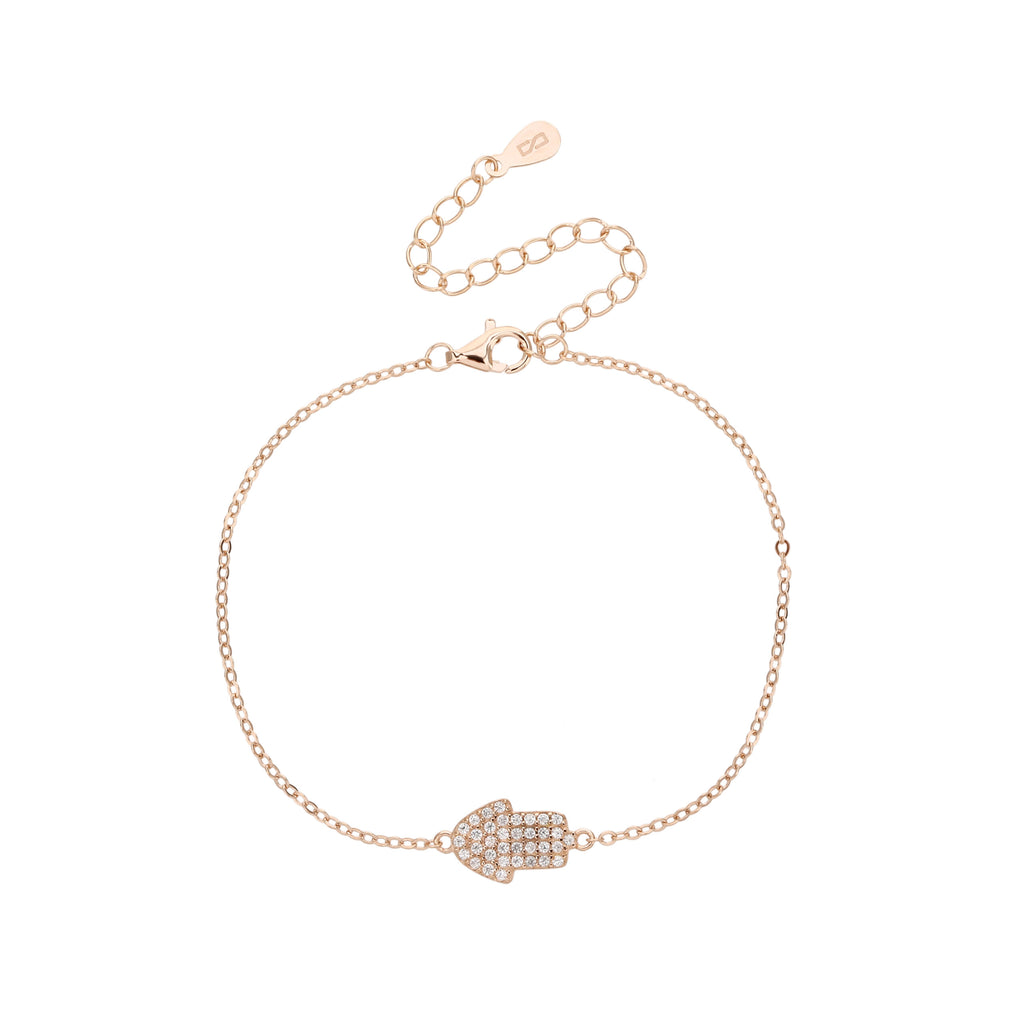 צמיד חמסה רוזגולד שרשרת דקה