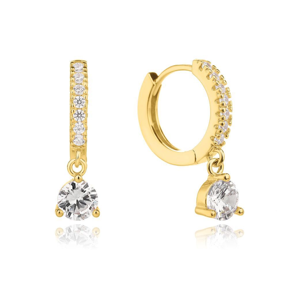 עגיל זהב משובץ עם אבן