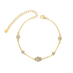 צמיד זהב חמסה ועין משובץ