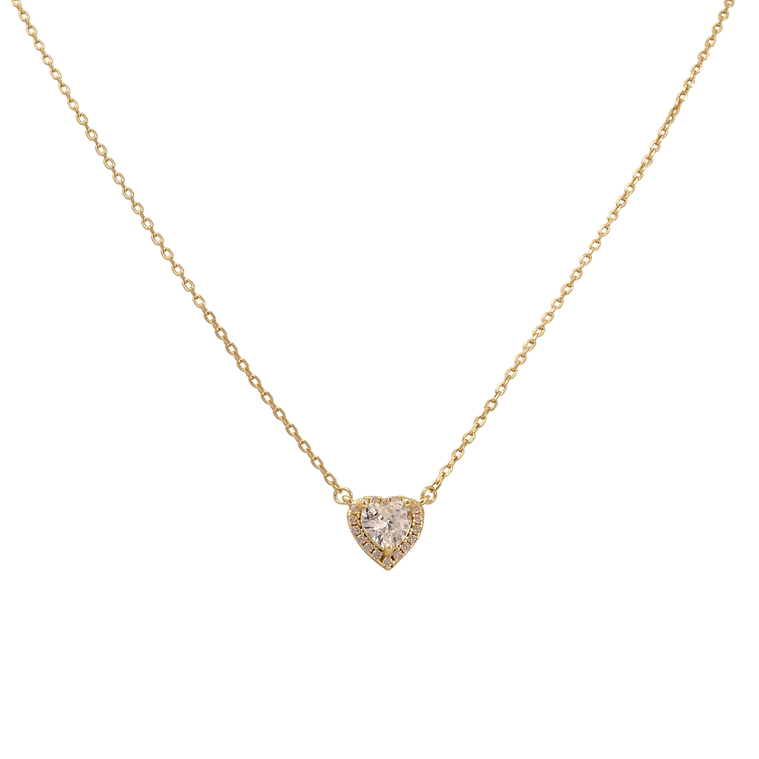 שרשרתזהב לב קטן משובץ