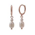 עגיל רוזגולד פנינים נופלות