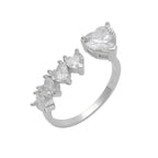 טבעת חמשת הלבבות כסף