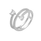 טבעת כסף אבן לב קטנה