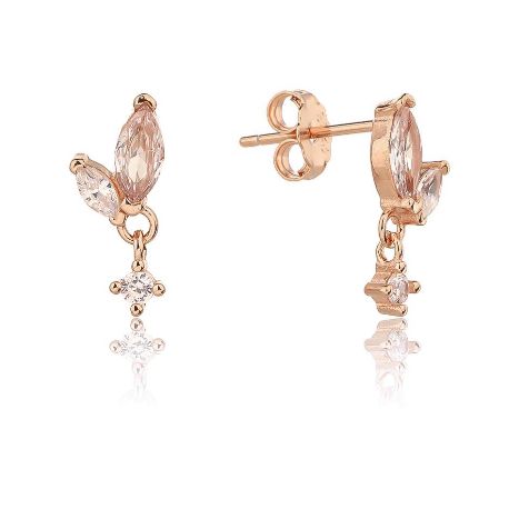 עגיל רוזגולד צמוד עם אבנים קטנות