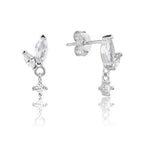 עגיל כסף צמוד עם אבנים קטנות