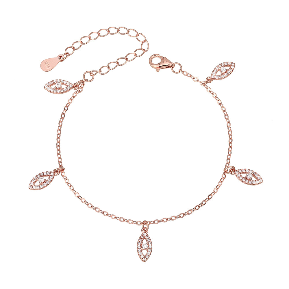 שרשרת רוזגולד צמודה עם עיניים