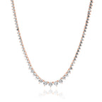 שרשרת רוזגולד טניס מדורגת  שפיצים