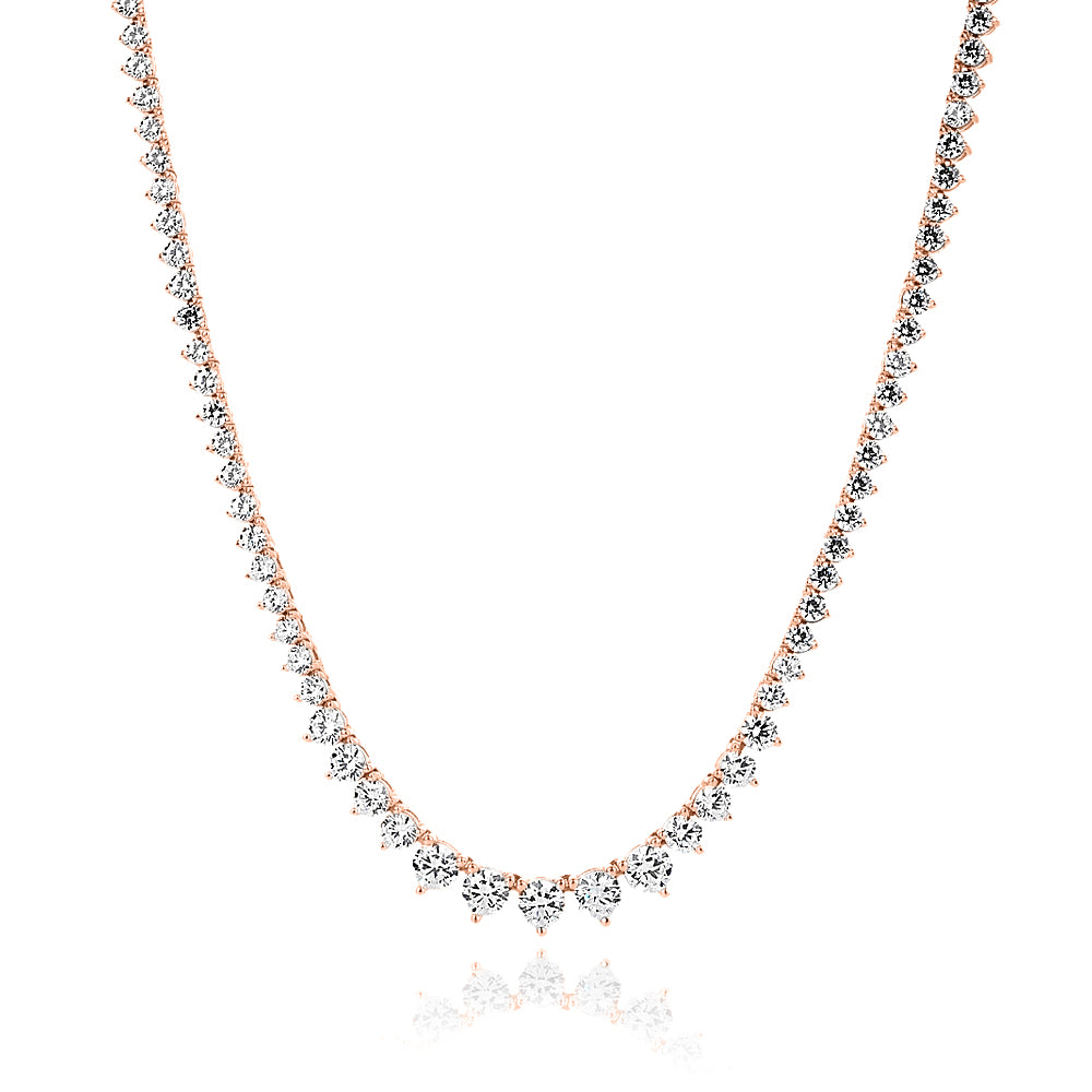 שרשרת רוזגולד טניס מדורגת  שפיצים