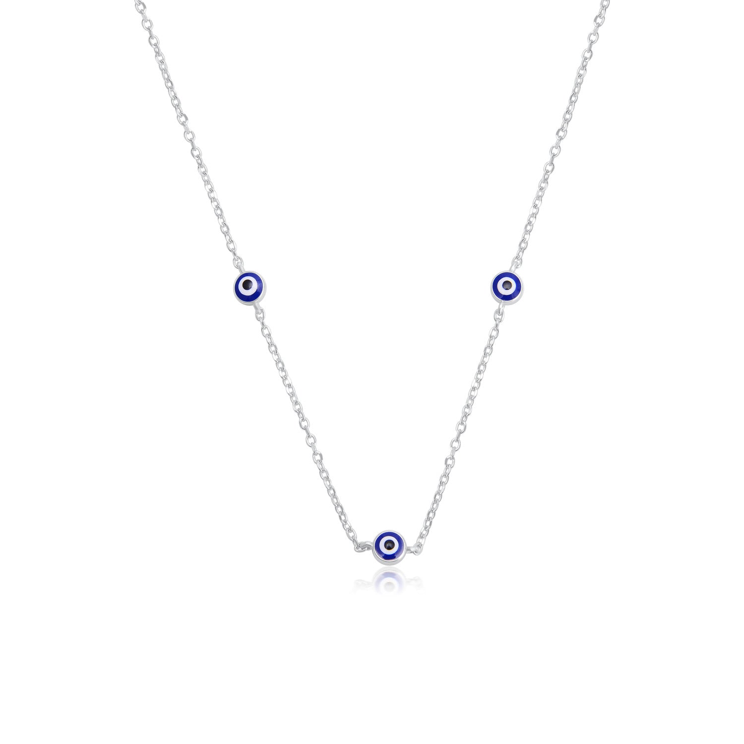שרשרת כסף עם עיניים כחולות