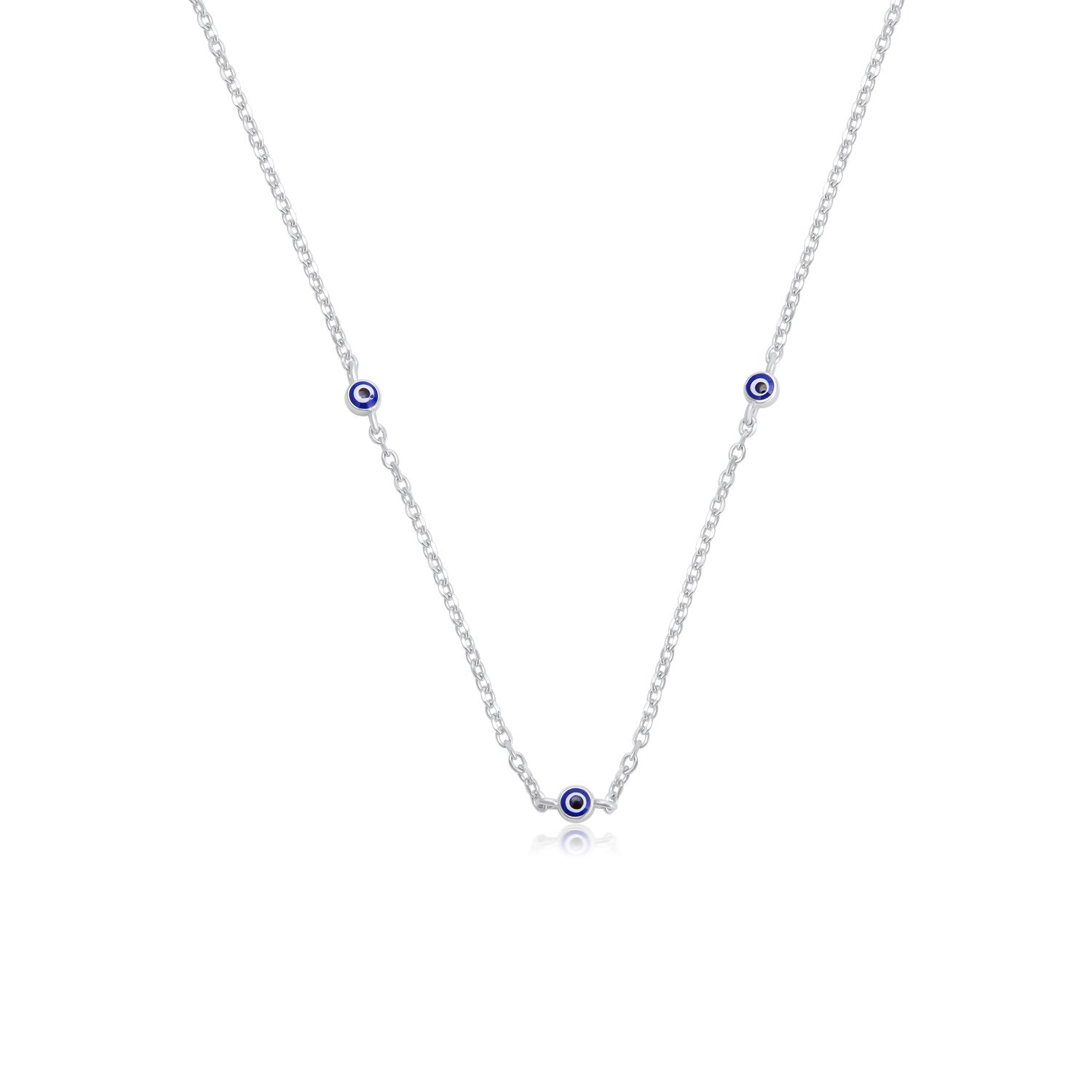 שרשרת עיניים קטנות צבע כחול