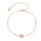 צמיד רוזגולד מגן דוד משובץ