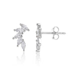 עגיל כסף צמוד אבנים קטנות