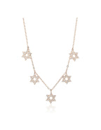 שרשרת צמודה מגן דוד רוזגולד משובצת