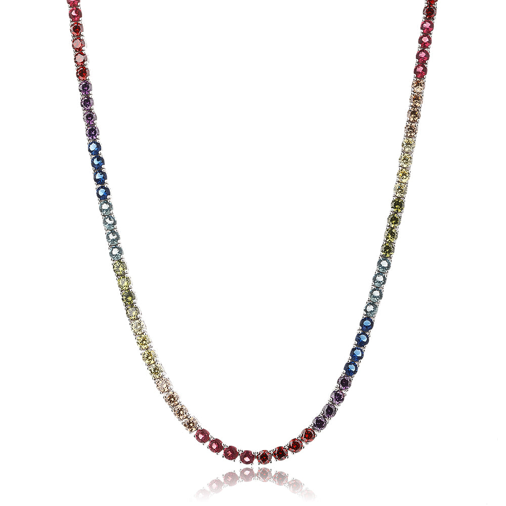 שרשרת טניס משובצת אבנים צבעוניות