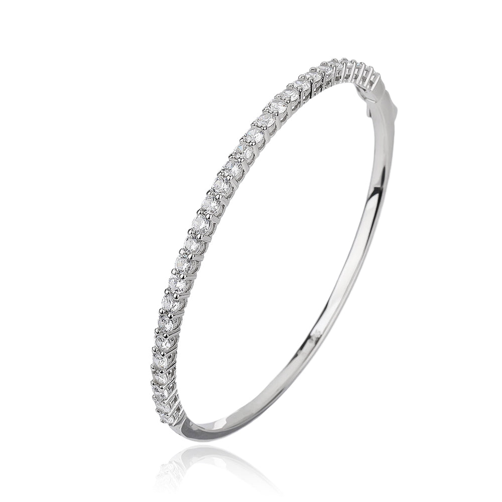 צמיד כסף קשיח משובץ אבנים