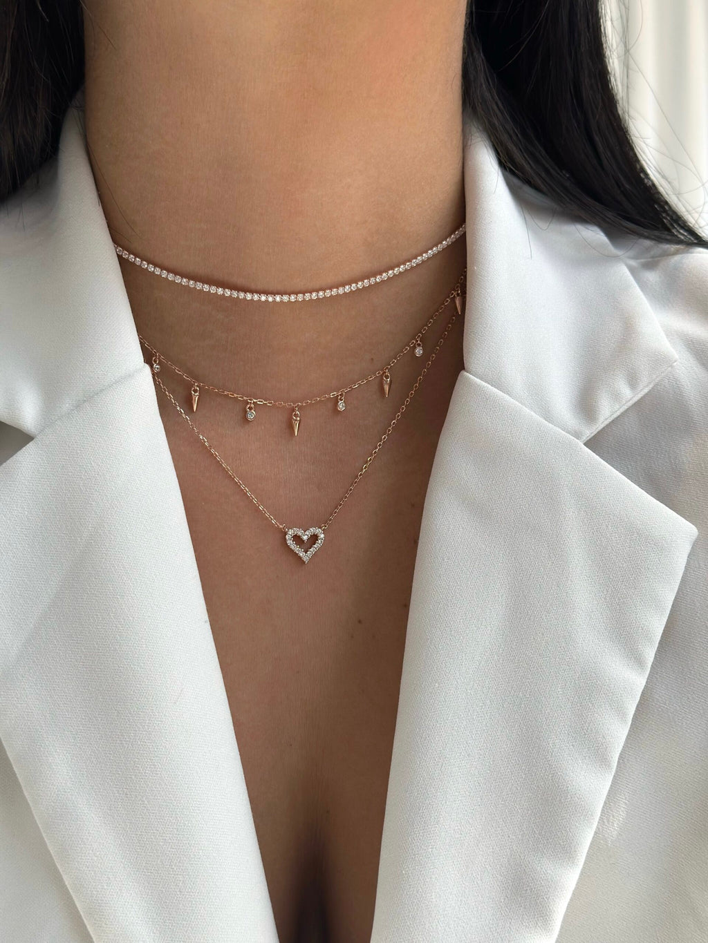 שרשרת רוזגולד טניס