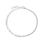 שרשרת כסף טניס משולבת