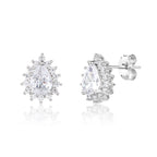 עגיל כסף טיפה עם אבנים