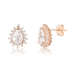 עגיל רוזגולד טיפה עם אנים