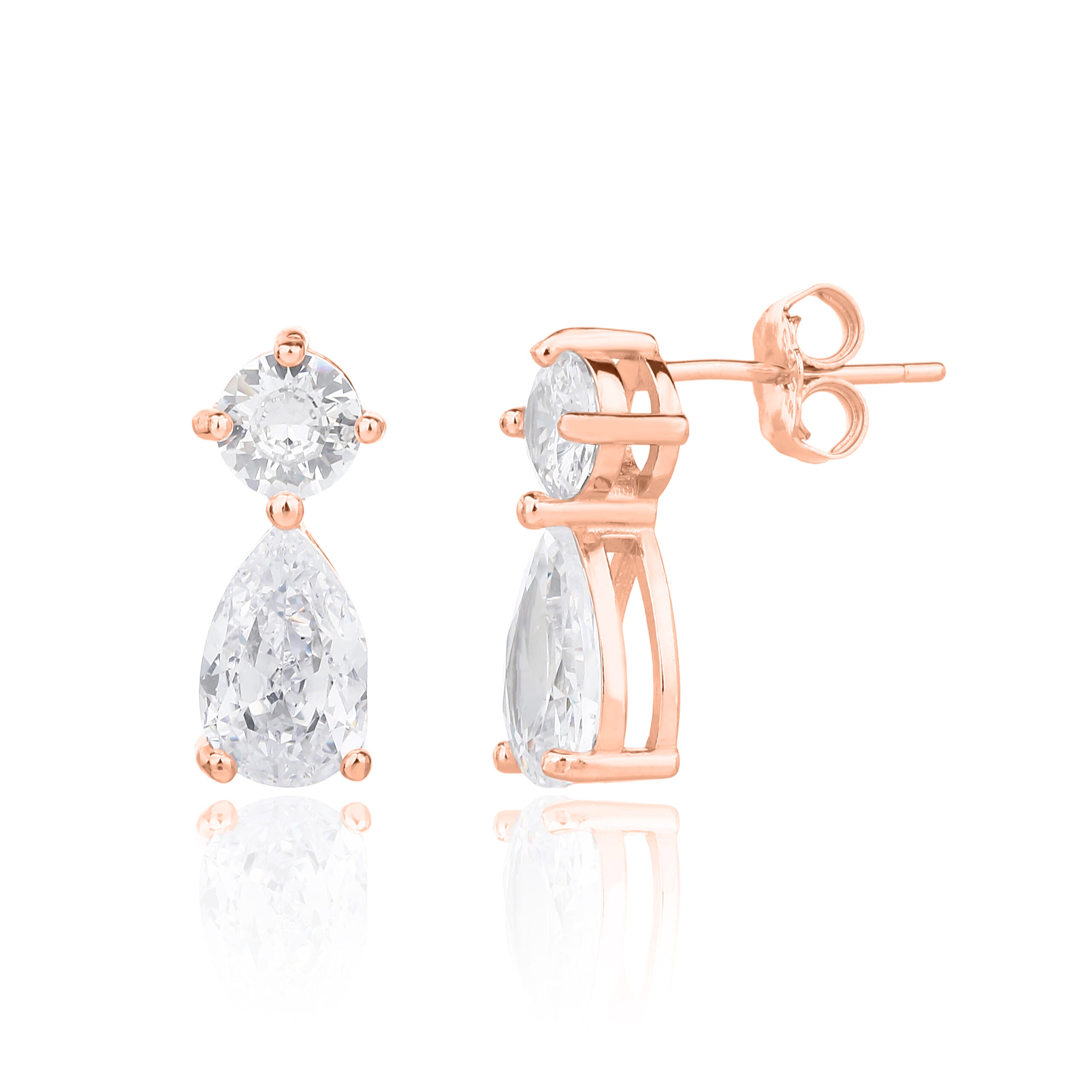 עגיל רוזגולד טיפה