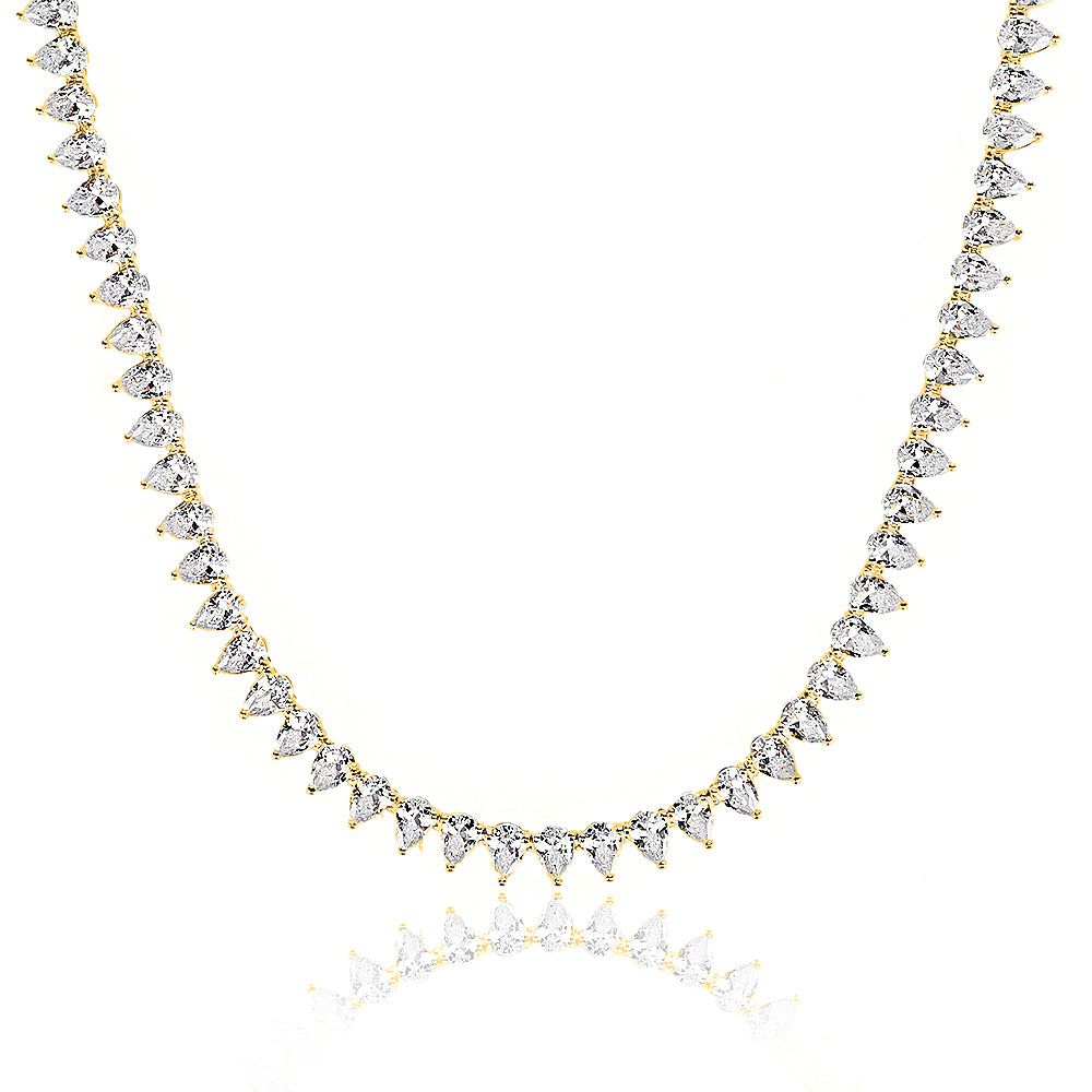 שרשרת טניס זהב אבני טיפה