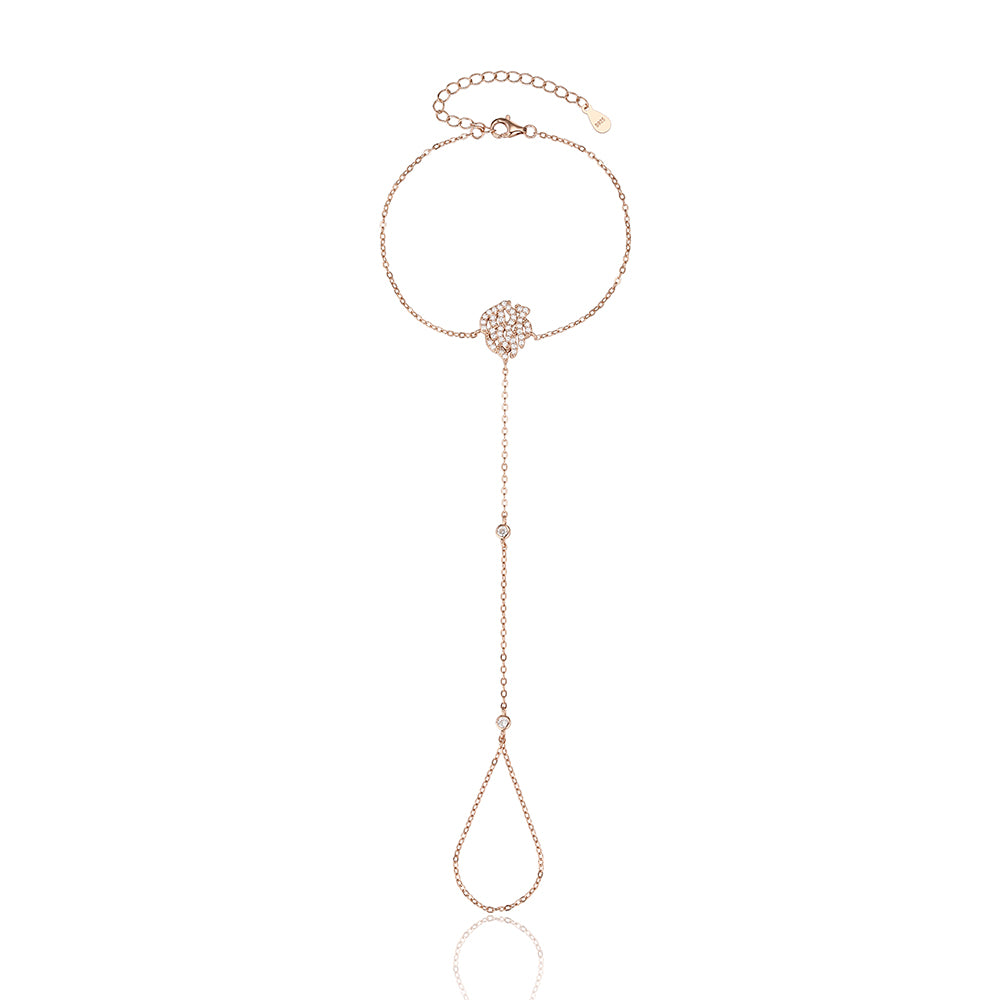 צמיד עם טבעת האש שלי רוזגולד משובץ